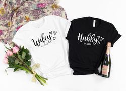 Hubby Wifey Shirts, Honeymoon Shirt, Just Married Shirt, Engagement Shirt, Wedding Shirts, Bridal Gift Engagement