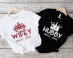 Wifey and Hubby Shirt, Wedding Party Shirt, Honeymoon Shirt, Wedding Shirt, Wife and Hubs Shirts