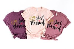 Just Married Shirts, Honeymoon Shirts, Newlywed Shirts, Wedding Shirt, Wife And Hubs Shirts
