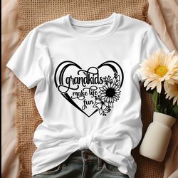 Grandkids Make Life Fun Floral Heart Shirt