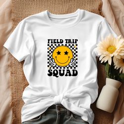 Checkered Field Trip Squad Smiley Face Shirt