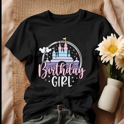 Retro Disney Birthday Girl Castle Shirt