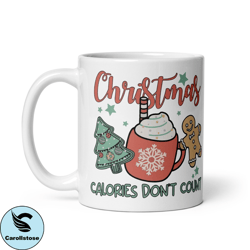 christmas calories dont count mug, jolly sips, christmas mug, funny holiday mug, christmas gift mug, holiday humor mug,
