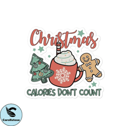 christmas calories dont count sticker, christmas sticker, funny holiday sticker, christmas gift sticker, holiday humor s