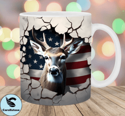 3d deer mug wrap, 11oz  15oz mug template, hole in a wall mug sublimation design, american flag mug template, instant di