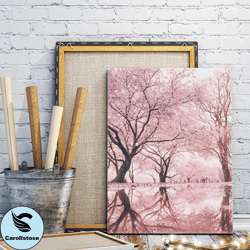 blooming cherry trees canvas wall art painting, canvas wall decoration, floral posters, living room wall art, home decor