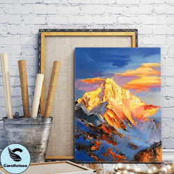 jinshan landscape canvas wall painting, canvas blue sky painting art, abstract art, white landscape wall art, large wall