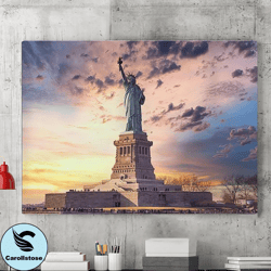 statue of liberty wall canvas, landscape canvas poster, canvas art, sculpture wall canvas decor, , home decor, living ro