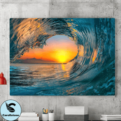 sunset wall art canvas print, ocean art, ocean canvas wall art, extra large wall art canvas, seascape art, wall art for