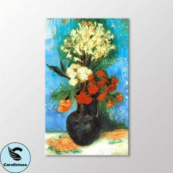 Carnations and Other Flowers 1886 by Vincent Van Gogh Canvas Wall Art