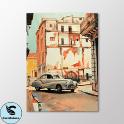 classic car canvas wall art, vintage car art print, canvas ready to hang