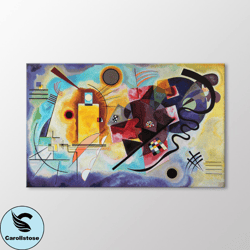 Jaune Rouge Bleu by Wassily Kandinsky Canvas Wall Art,  Yellow Red Blue Abstract Painting, Extra Large  Art Print, Fine