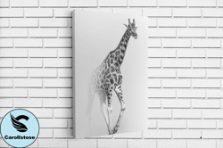 Giraffe Print in Black and White, Giraffe Print on Canvas, Canvas Wall Art Canvas Design, Home Decor Ready To Hang
