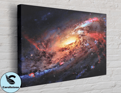 Red and blue Nebula in Outer space Canvas, Wall Art Canvas Design, Home Decor Ready To Hang