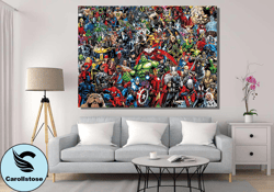 Marvel Heroes, Kids Art Canvas, Super Heros Poster, Boy Room Wall Decor, Marvel Heroes Print Art, Kids Room Wall Art, Gi
