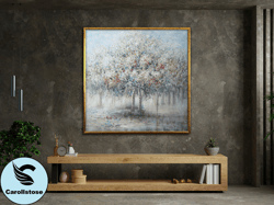 abstract fruit trees canvas print, fruit tree wall decor, landscape art, tree art, wall art canvas design, framed canvas
