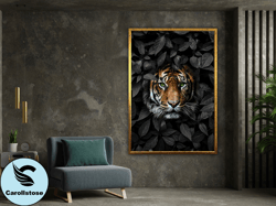 tiger wall art, tiger canvas art, animal wall art, canvas wall art, modern wall art, wall art canvas design, framed canv