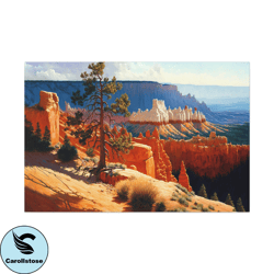 bryce canyon canvas art ready to hang large print, oil painting, landscape