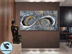 Infinity Canvas Painting, Infinity Symbol Wall Art, Print on Canvas, Home Decoration, Abstract Artwork, Ready to Hang, M
