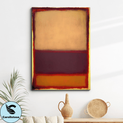 Beige  Violet Mark Rothko Style Abstract Oil Painting Wall Art, Framed Canvas Poster Print, Home Kitchen Office Room Dec