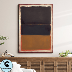 Brown  Black Mark Rothko Style Abstract Oil Painting Wall Art, Framed Canvas Poster Print, Home Kitchen Office Room Deco