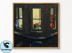 Edward Hopper Night Windows 1928 , Framed Canvas Print with hanging kit