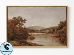 SouthandArt Vintage Rustic Country Framed Print, Autumn Landscape Framed Large Gallery Art, Minimalist Art Ready to Hang