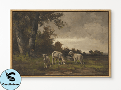 Vintage Landscape Framed Canvas Print , Large Framed Canvas Print with hanging kit
