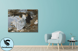 John Singer Sargent,Two Girls Fishing 1912,   Art ,Abstract Wall Art,Print art prints,Vintage art,canvas wall art,famous