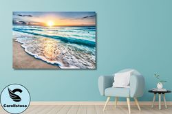 Sunset Canvas  , Sunset at the Ocean, Seascape Artwork, Personalized Gifts, Custom Wall Decor, Sea Art Canvas, Canvas Wa