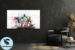 Superheroes  ,Watercolor Avengers Canvas Wall Art, Kids Room Wall Decor,GiFt For Kids,Marvel Printed,Ready to Hang