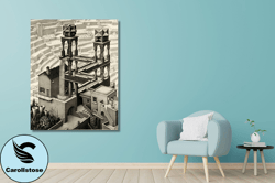 Waterfall by Maurits Cornelis Escher Canvas Wall Art,Wall Art Print Design,Abstract Canvas Decor for Home Office,CANVAS