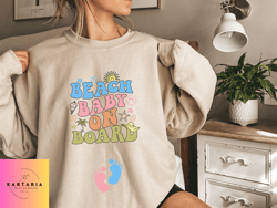 Beach Pregnancy Announcement SweatShirt  and Hoodie, Summer Gender Reveal Tropical Cruise Vacation Maternity Hoodie, Nau