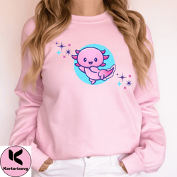 axolotl sweatshirt , hipster axolotl animal sweatshirt , cute axolotl unisex crewneck sweatshirt , pet mom pet dad gift,