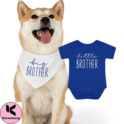 dog and baby set, little brother and big brother, little and big sister matching set, dog and baby clothes, christmas gi