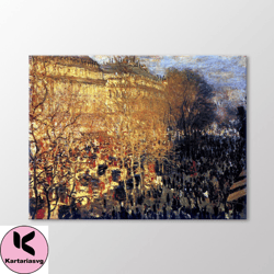 Capucines Boulevard 1873 by Claude Monet Canvas Wall Art