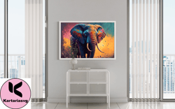 Colorful Painted Elephant Canvas