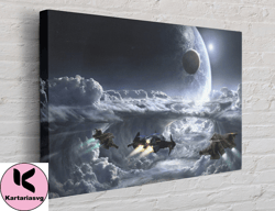 space travel canvas, wall art canvas design, home decor ready to hang