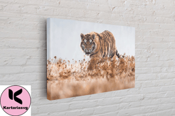 tiger canvas, tiger painting, tiger print, canvas wall art canvas design, home decor ready to hang