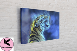 wild tiger, tiger canvas, tiger painting, tiger print, canvas wall art canvas design, home decor ready to hang