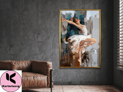 ballerina painting white painting on canvas ballet painting girl ballerina wall art pinting, wall art canvas design, fra