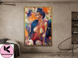 erotic sensual wall art,sensual lovers,rnude couple drawing,nude couple lovers,bedroom wall art canvas design.framed can
