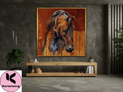 horse wall art, horse canvas art, animal wall art, canvas wall art, horse poster, wall art canvas design, framed canvas