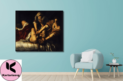 Artemisia Gentileschi Artworks Canvas Wall Art,Judith Slaying Holofernes by Artemisia Gentileschi,Judith   Modern Wall D