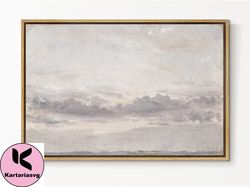 EasySuger Clouds Wall Art Print, Clouds Landscape Framed Large Gallery Art, Minimalist Art Ready to Hang  with hanging k