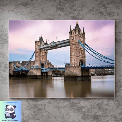 London Wall Art, London Bridge And Buildings Canvas Wall Art Painting, Canvas Wall Decor, City Poster, Wall Decor, Home
