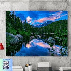 rocky mountain landscape canvas wall art painting,landscape poster, canvas printing, colorado mountain wall art, living
