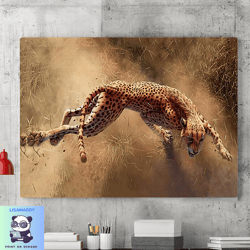 Wild Tiger Canvas Wall Art Painting, Forest Wall Art, Jungle Canvas Art, Wild Animals Canvas Poster, Wall Decor, Home De
