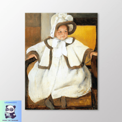 Baby in A White Coat by Mary Cassatt Canvas Wall Art