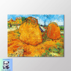 Haystacks in the Country 1888 by Vincent Van Gogh Canvas Wall Art